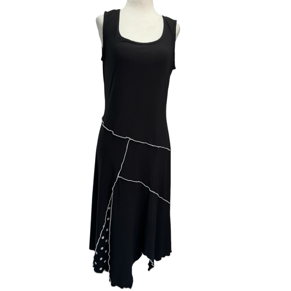 Frank Lyman Black Scoop Neck Sleeveless Midi Dress Size 10
